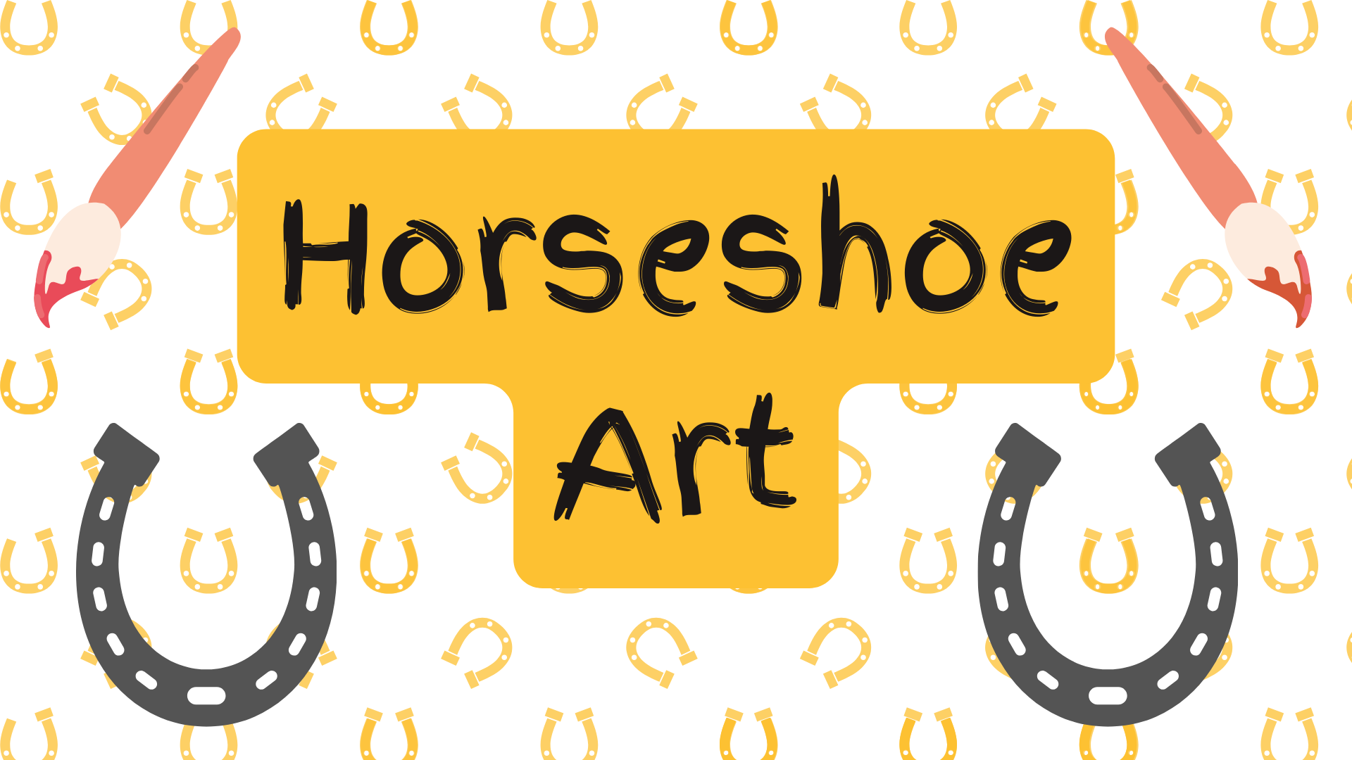 Horseshoe Art An illustration of horseshoes with the words "Horseshoe Art"