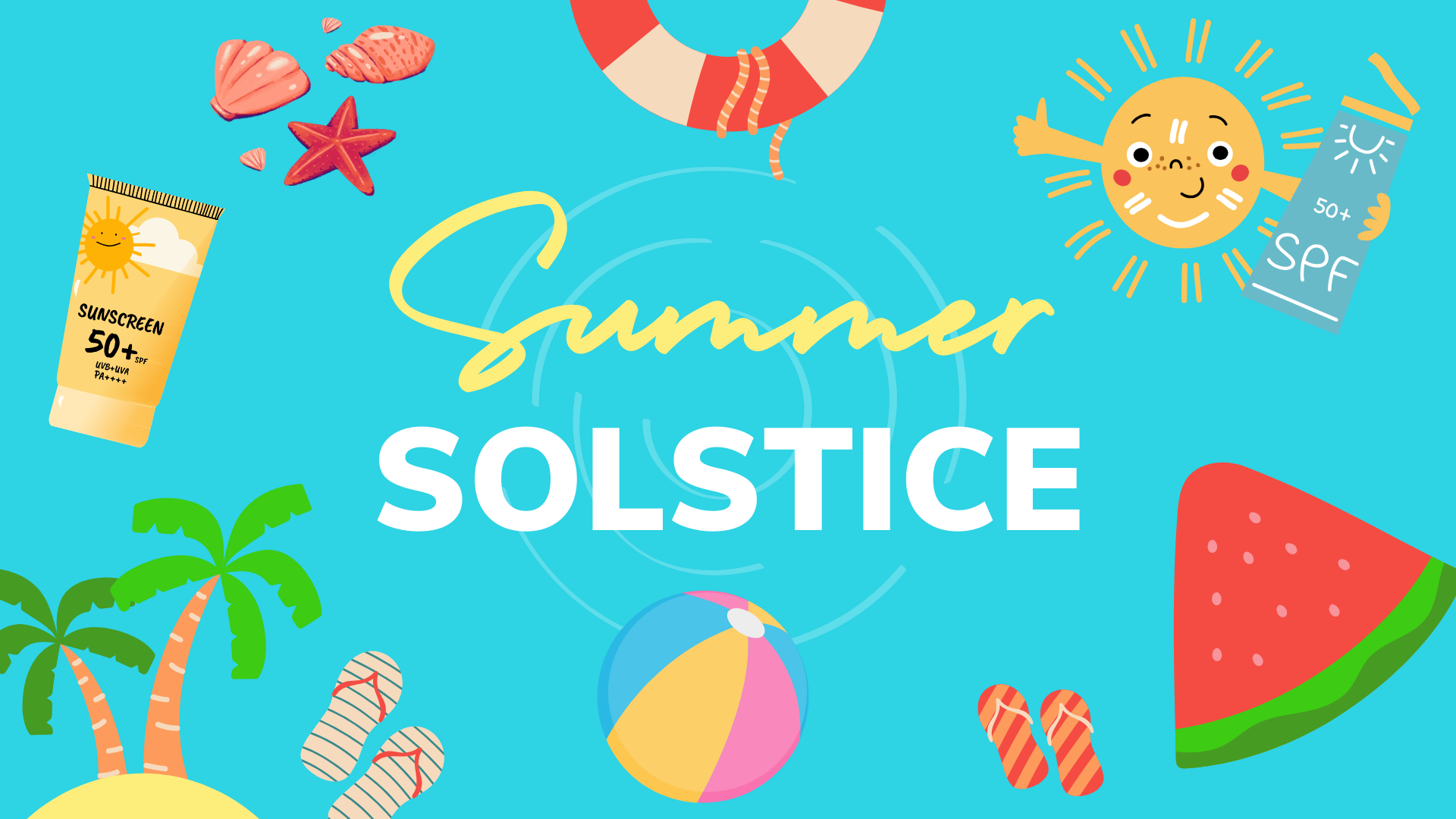 A collage image of various summer items