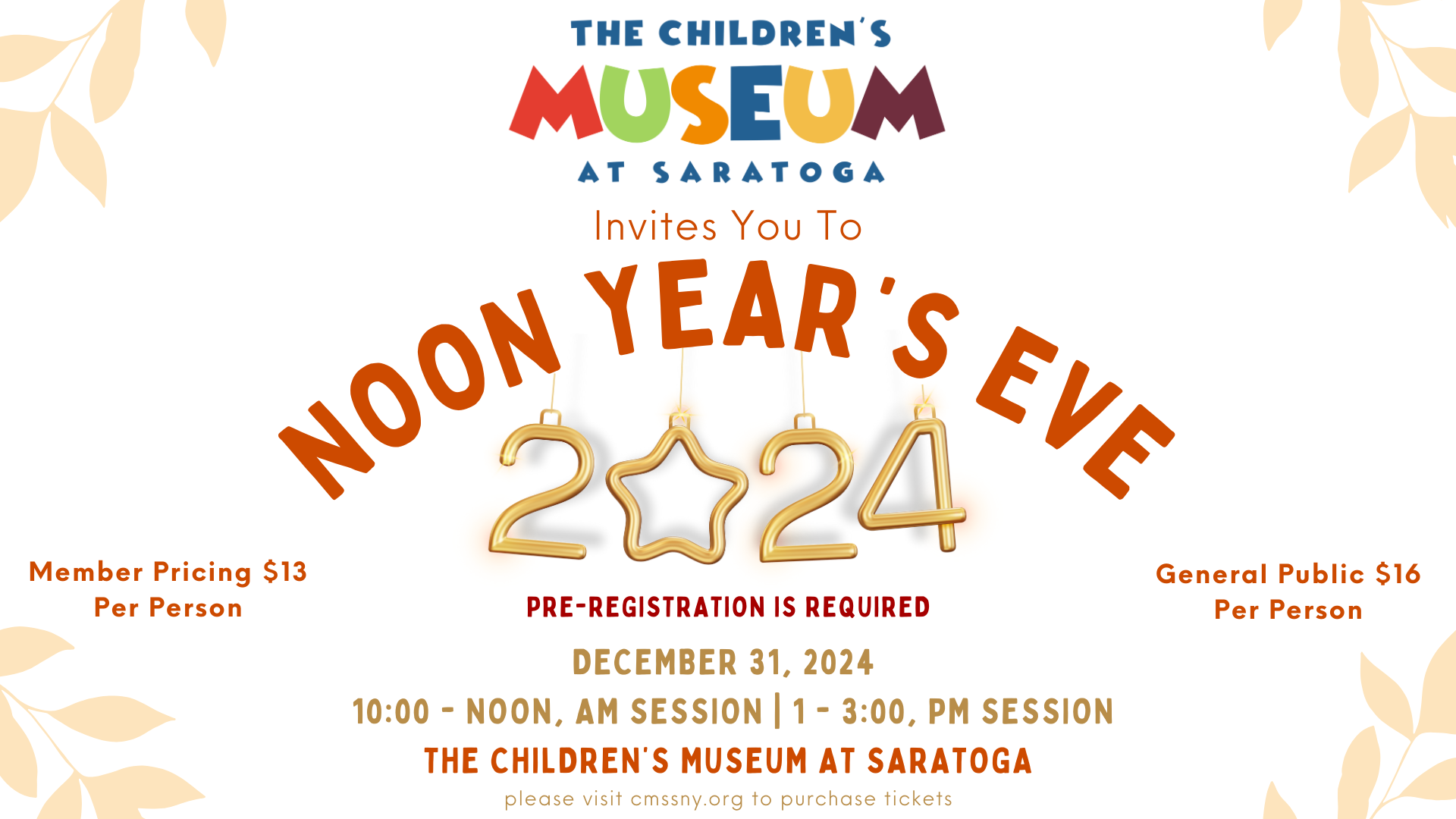 December 31, 2024 10 – Noon, Am Session 1 – 3, Pm