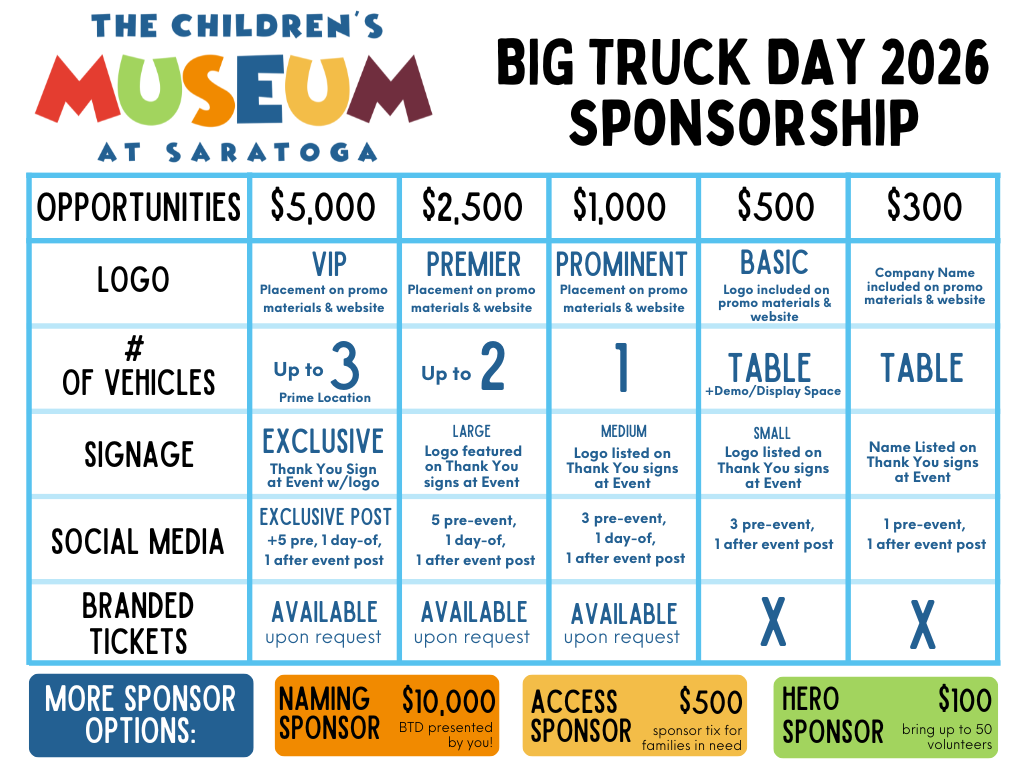 Big Truck Day Sponsor Chart, 2026